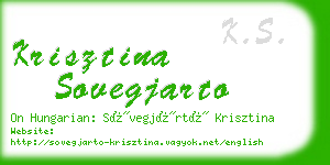 krisztina sovegjarto business card